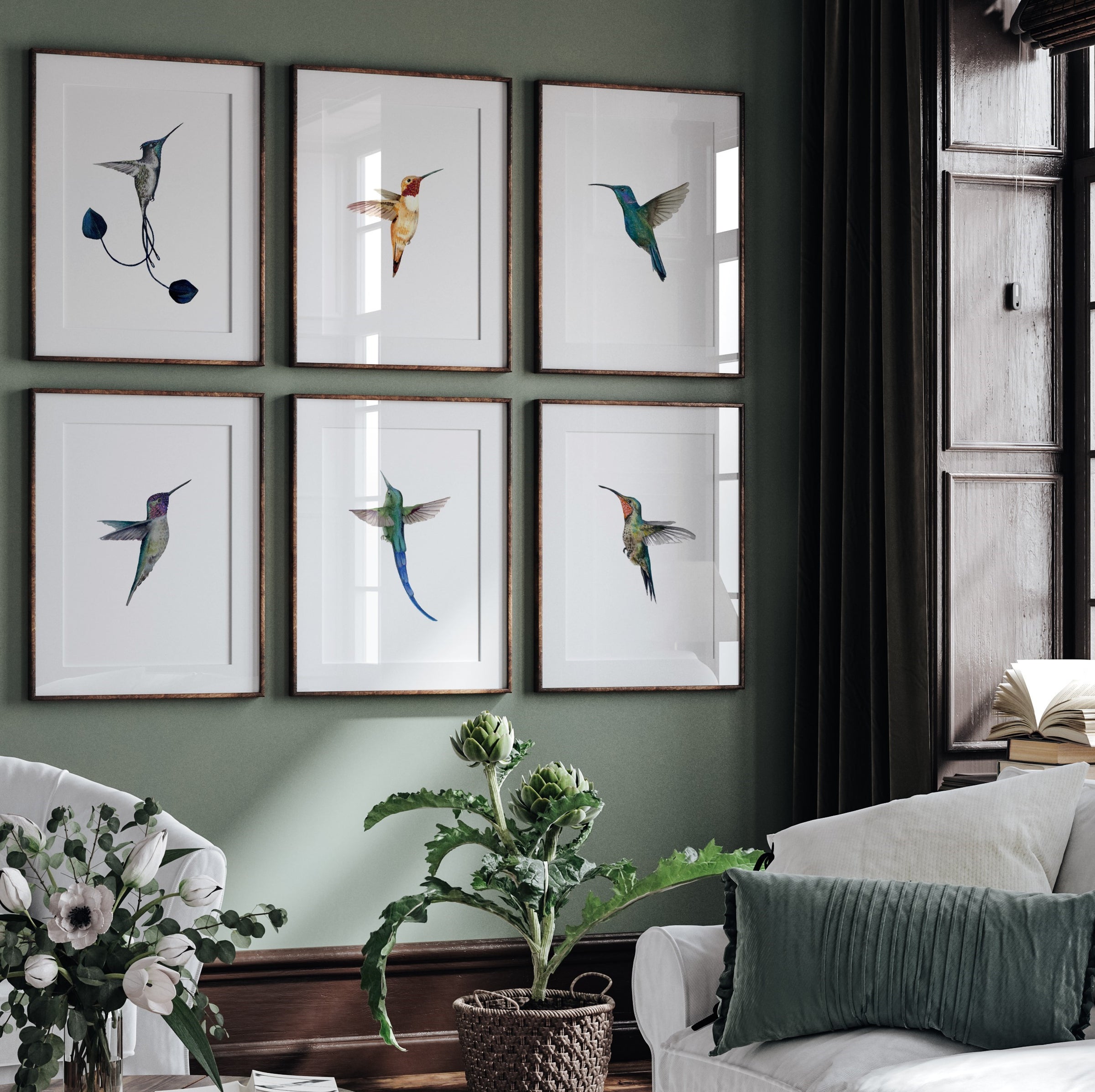 samantha frances holding hummingbird art