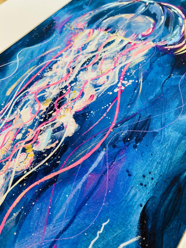 Limited Edition Hand Embellished Jellyfish Print