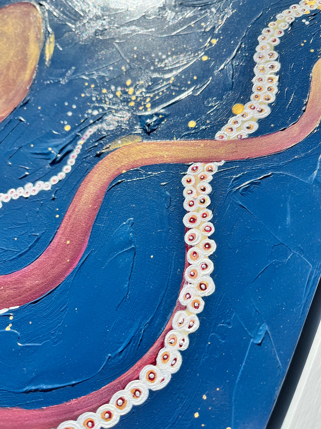 Oceanic Gaze Octopus Original Oil Painting