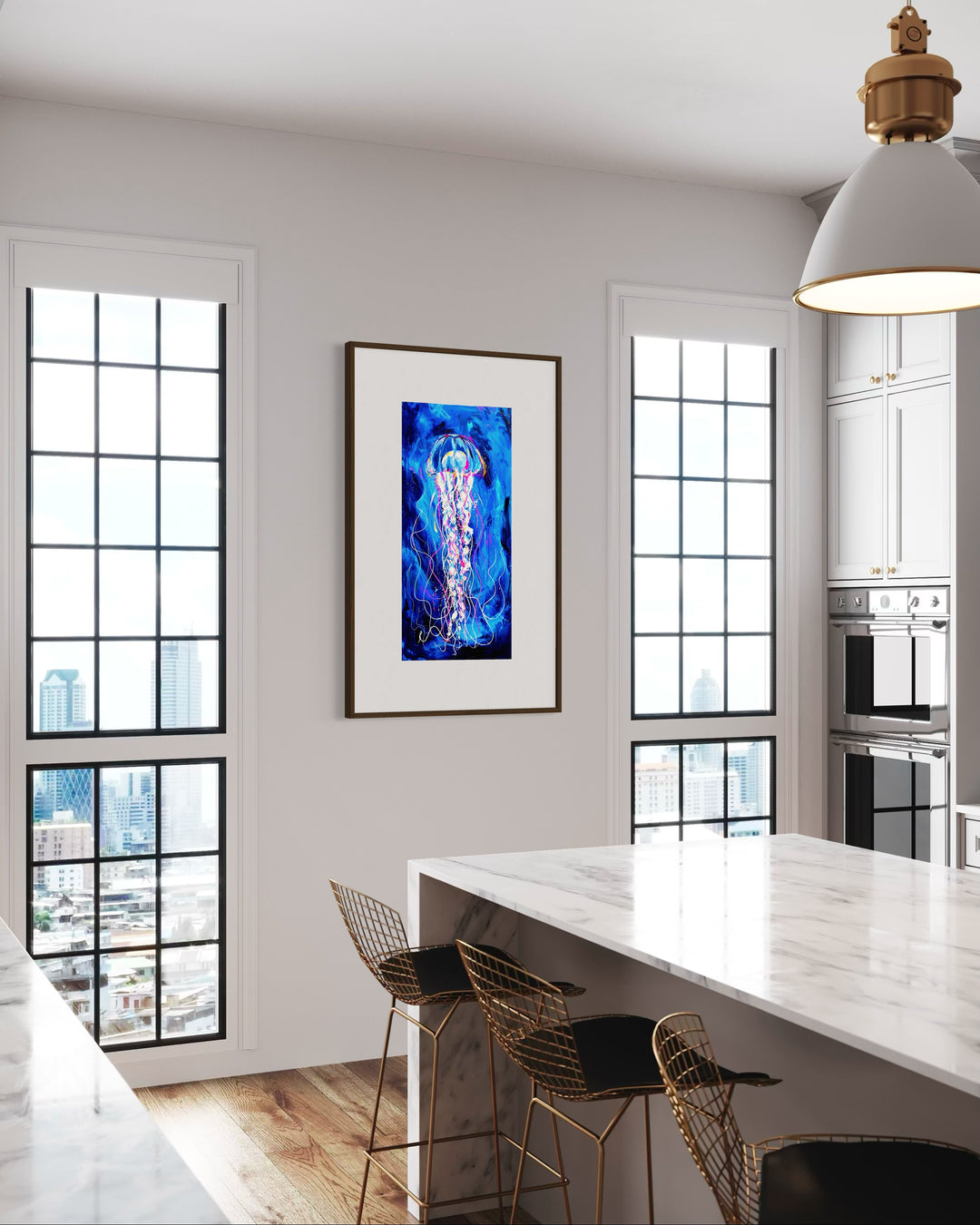 Limited Edition Hand Embellished Jellyfish Print