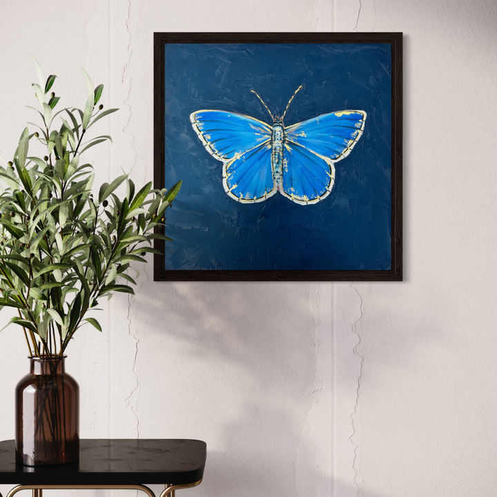 Whispers of wings~ Adonis Blue Butterfly with 23ct gold