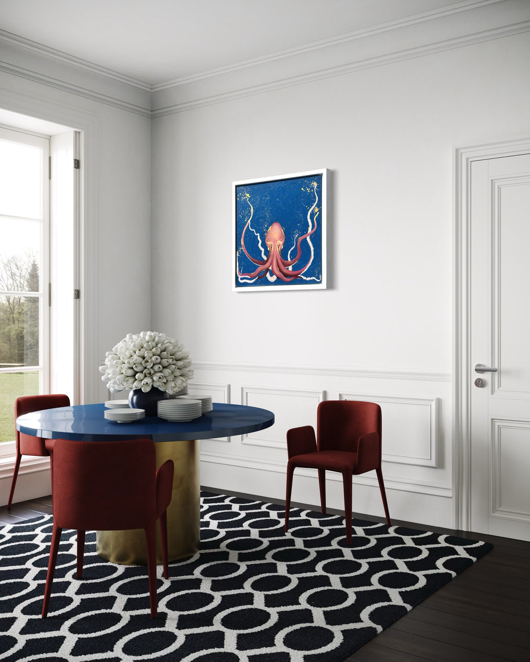 Oceanic Gaze Octopus Original Oil Painting