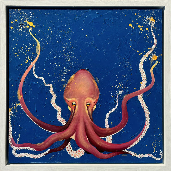 Oceanic Gaze Octopus Original Oil Painting