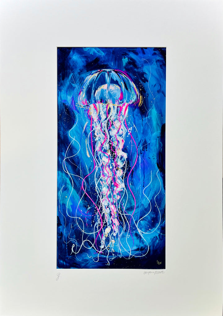 Limited Edition Hand Embellished Jellyfish Print
