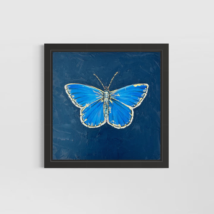 Whispers of wings~ Adonis Blue Butterfly with 23ct gold