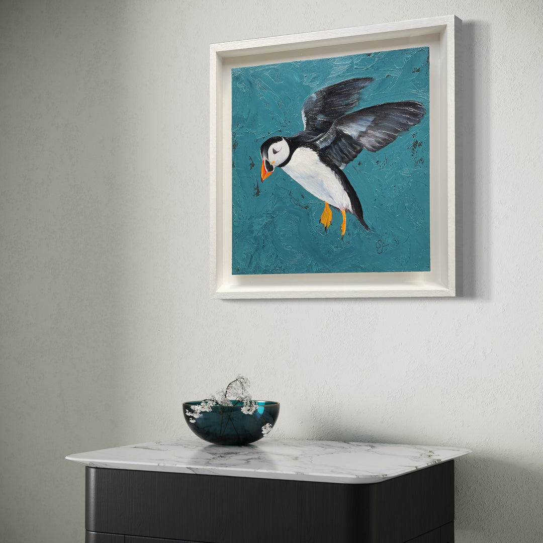 Graceful Soar: Oil on Wood - Framed