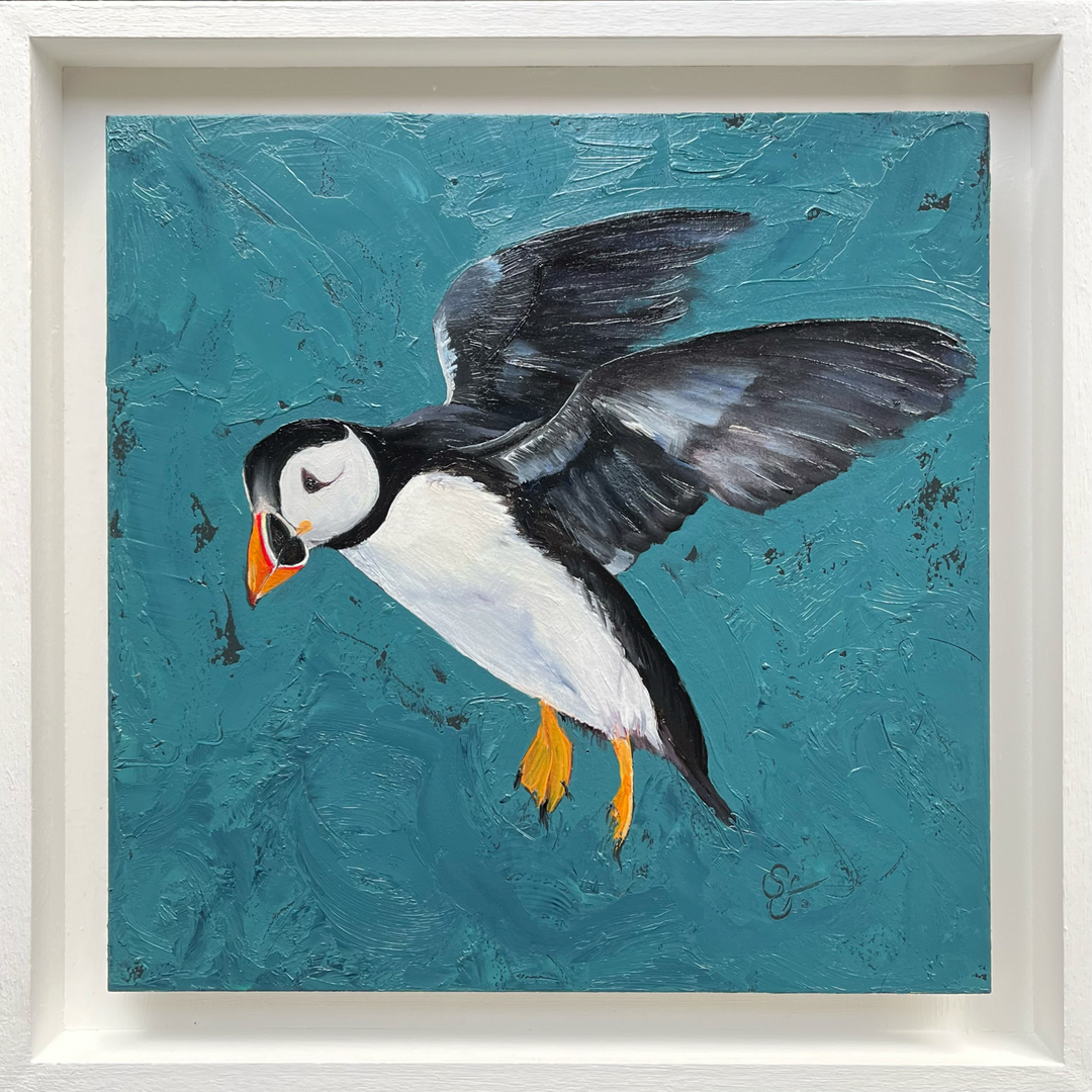 Graceful Soar: Oil on Wood - Framed
