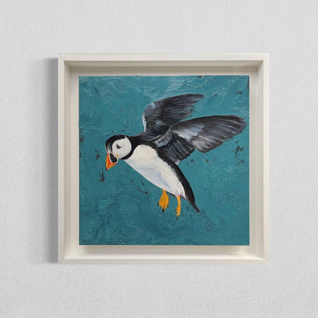 Graceful Soar: Oil on Wood - Framed