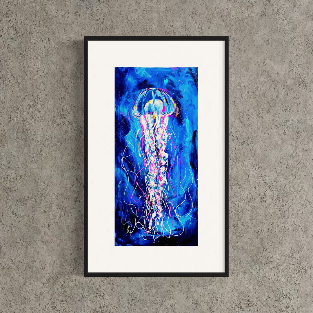 Limited Edition Hand Embellished Jellyfish Print