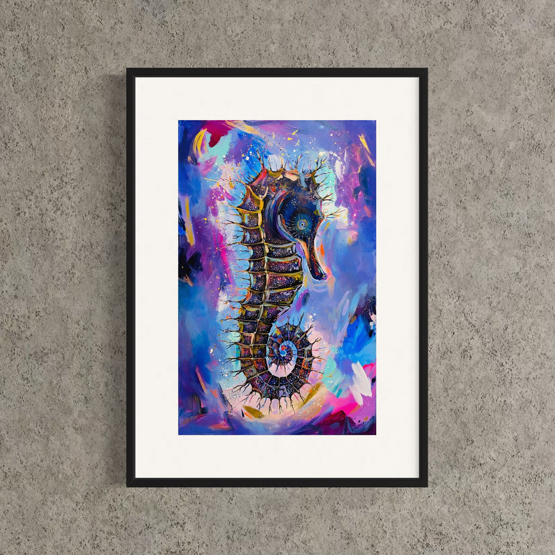 Limited Edition Hand Embellished Seahorse Print