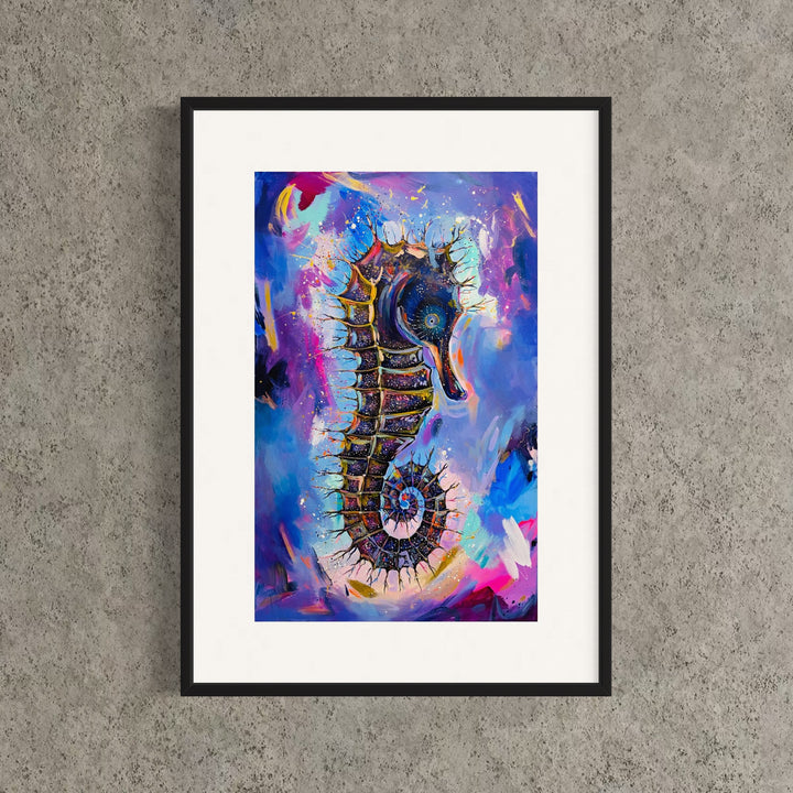 Limited Edition Hand Embellished Seahorse Print