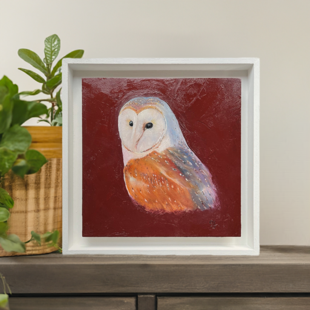 Enchanting Wisdom, Owl Oil Painting