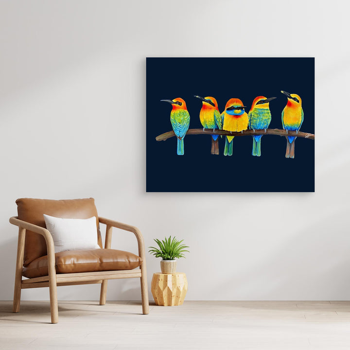 Nocturnal Perch Party – Canvas Print
