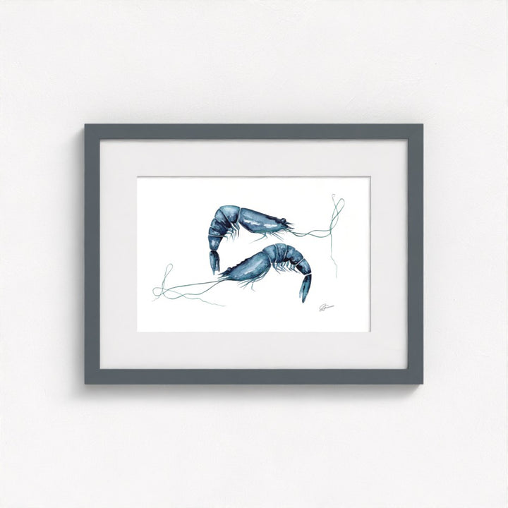 artwork  grey framed on a white wall