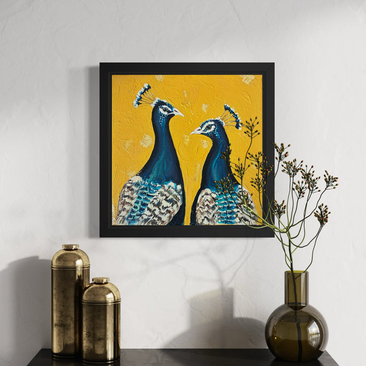 The Courtship an Original Peacock Oil Painting