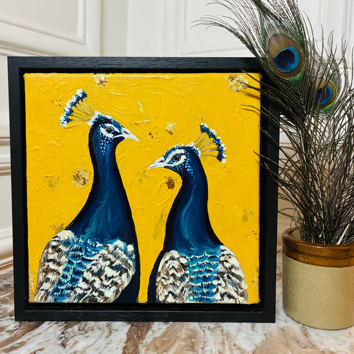 The Courtship an Original Peacock Oil Painting