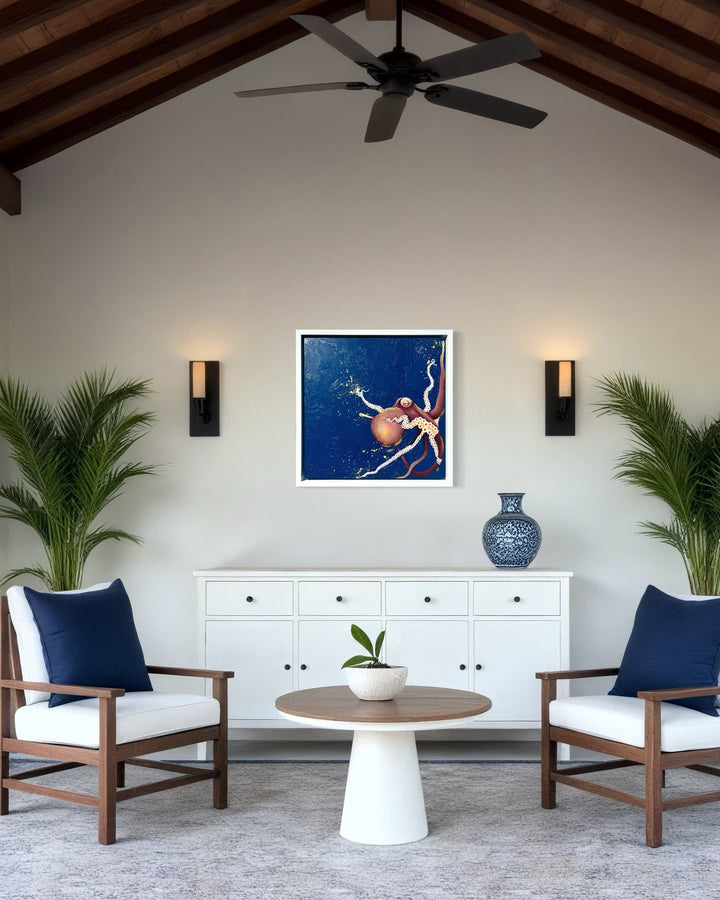 Oceanic Dance: A Contemporary Octopus Oil Painting