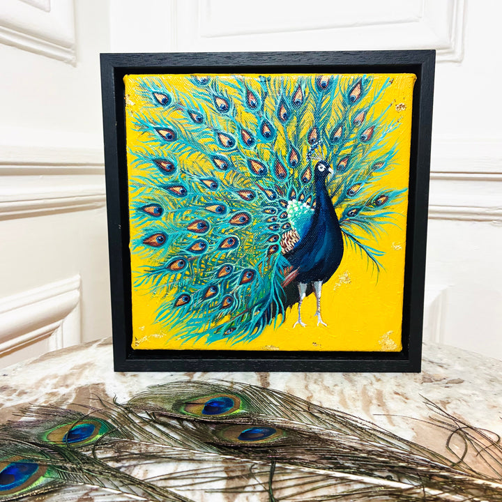 The Display an Original Peacock Oil Painting