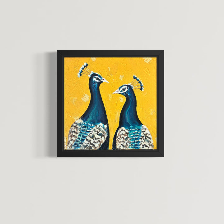 The Courtship an Original Peacock Oil Painting