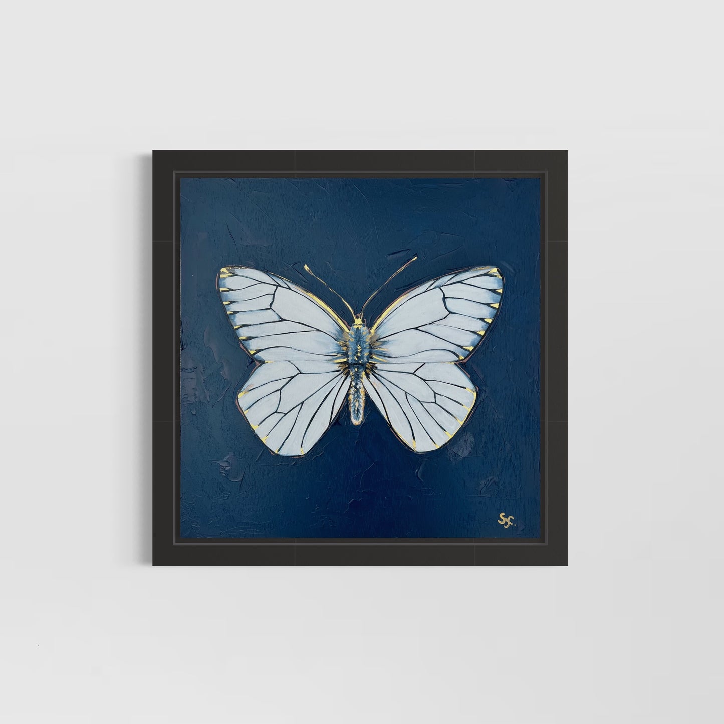 Natures Confetti Black Veined White Butterfly with 23ct gold embellishment