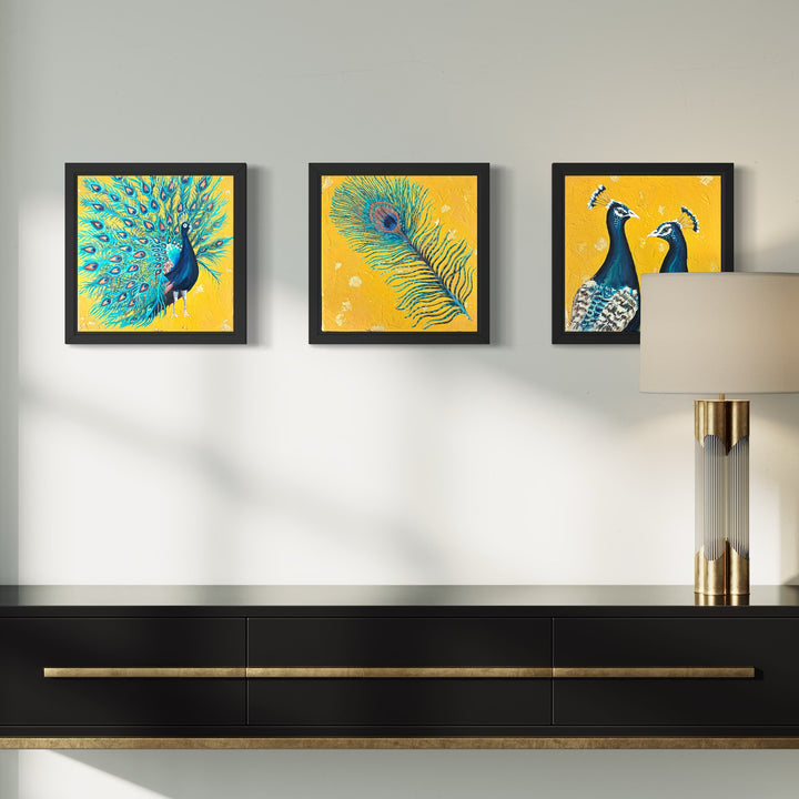 The Display an Original Peacock Oil Painting