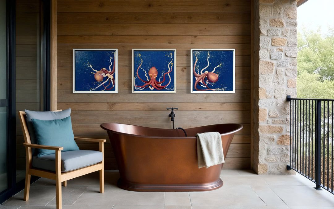Oceanic Dance: A Contemporary Octopus Oil Painting
