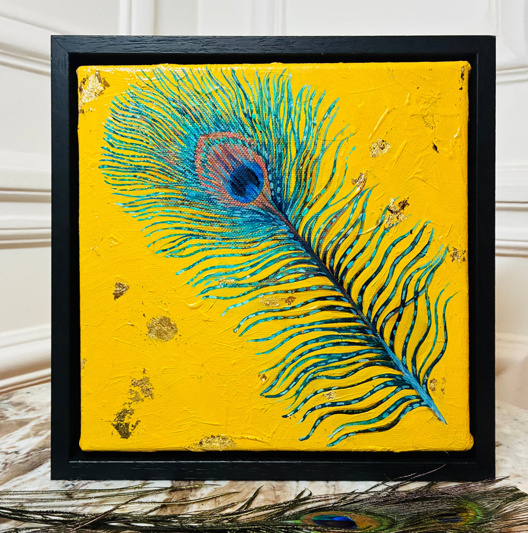 The Feather an Original Peacock Oil Painting