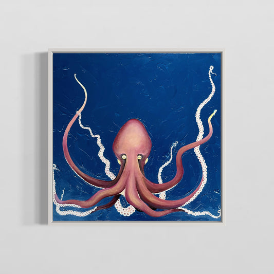 Oceanic Gaze Octopus Original Oil Painting