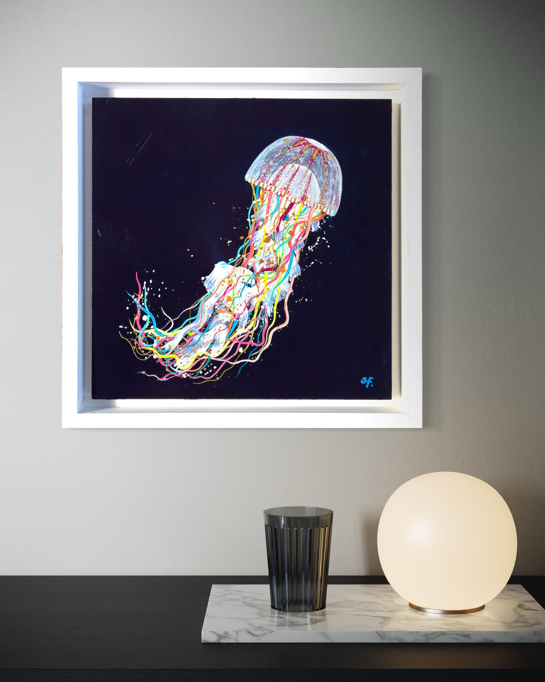 Freedom_ Acrylic Jellyfish on Wood
