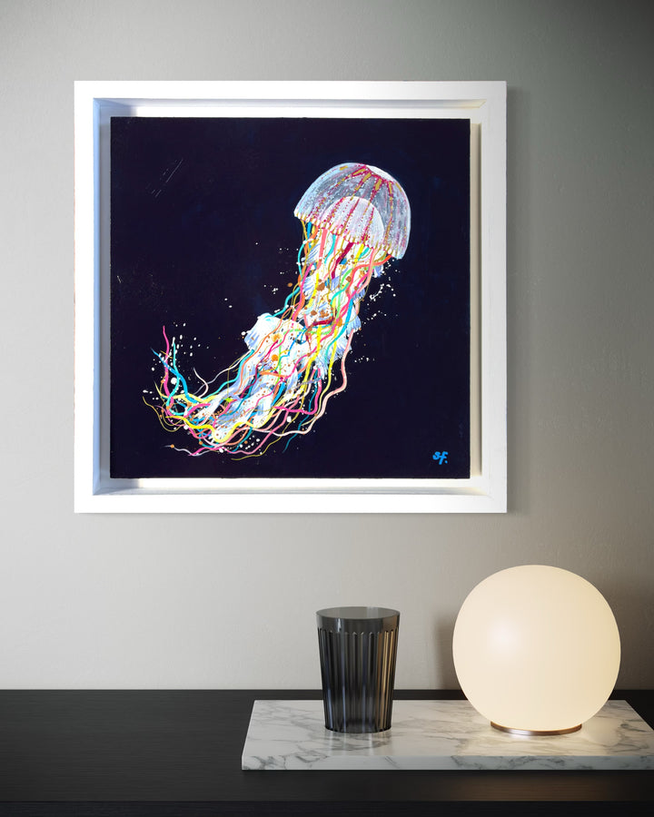 Freedom_ Acrylic Jellyfish on Wood