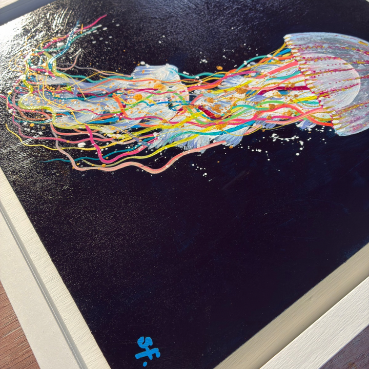 Freedom_ Acrylic Jellyfish on Wood
