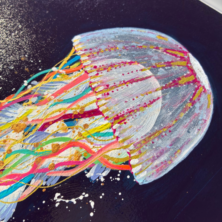 Freedom_ Acrylic Jellyfish on Wood