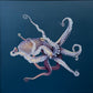 Image of an octopus on a blue canvas