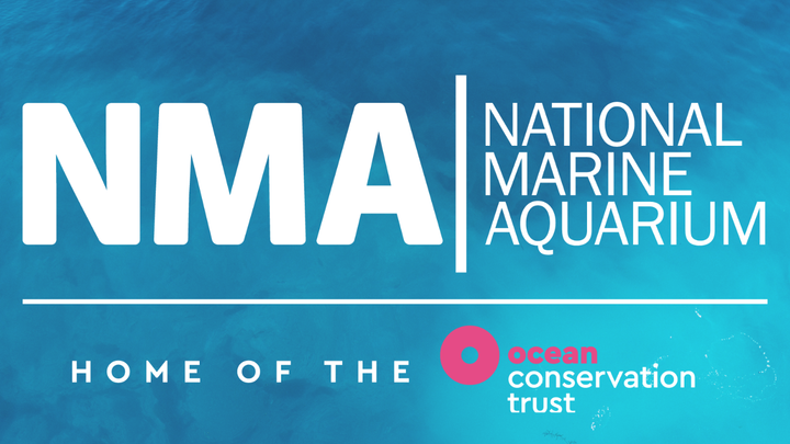 National Marine Aquarium logo with a blue gradient background
