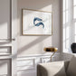 prawn print on wall in gold frame