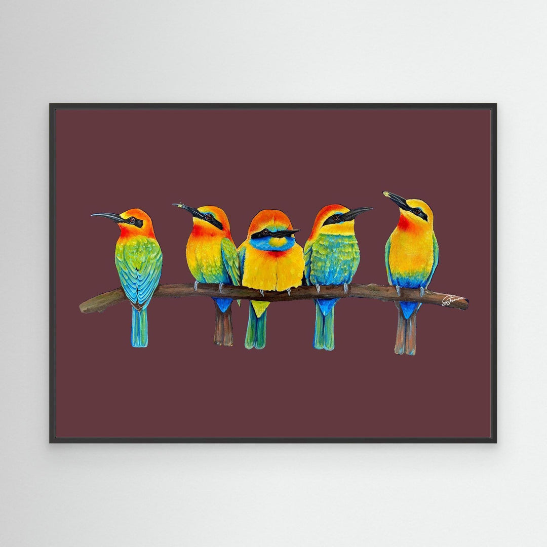 Perch Party” – Canvas Print Puce