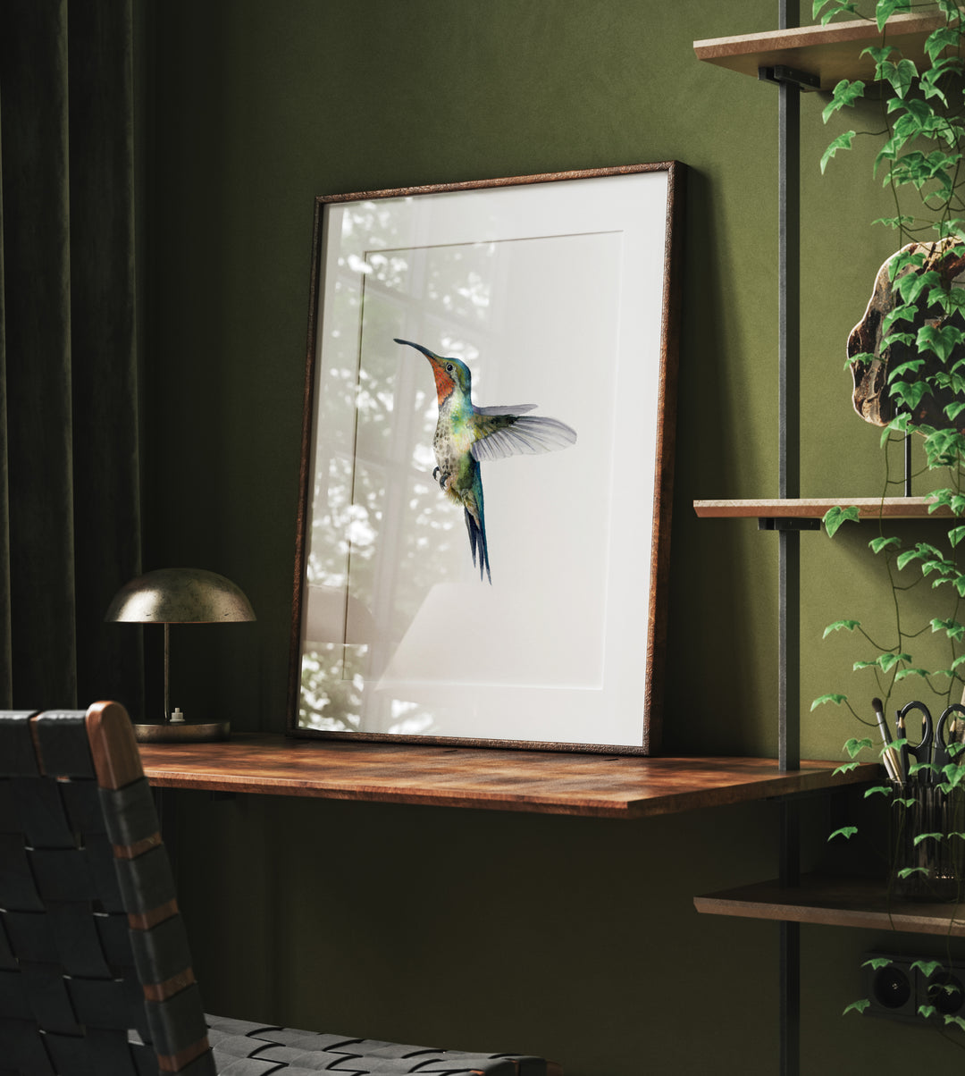 Hummingbird's Dance -Hummingbird Fine Art Hand Embellished Print