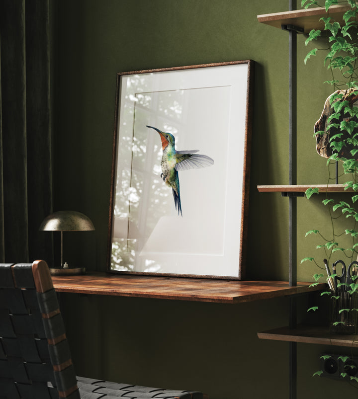 Hummingbird's Dance -Hummingbird Fine Art Hand Embellished Print