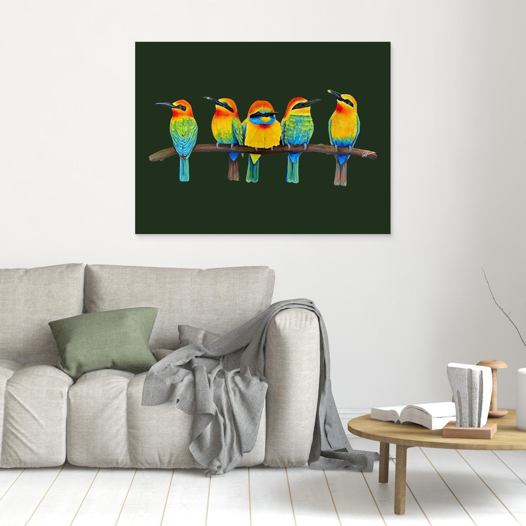 Tree Green Perch Party - Canvas Print