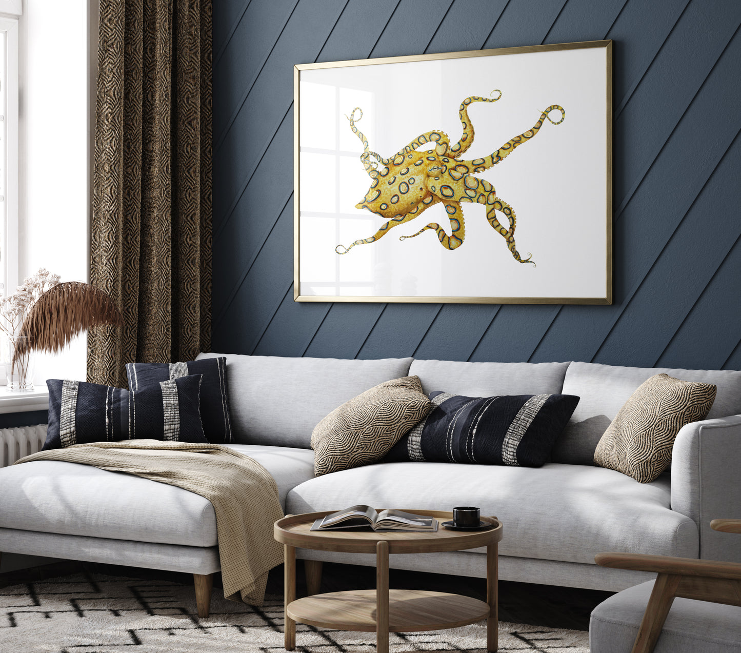 Blue Ringed Octopus - Original Framed Watercolour