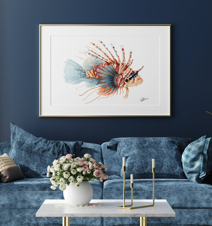 Lionfish Watercolour Fine Art Print | Premium Collection