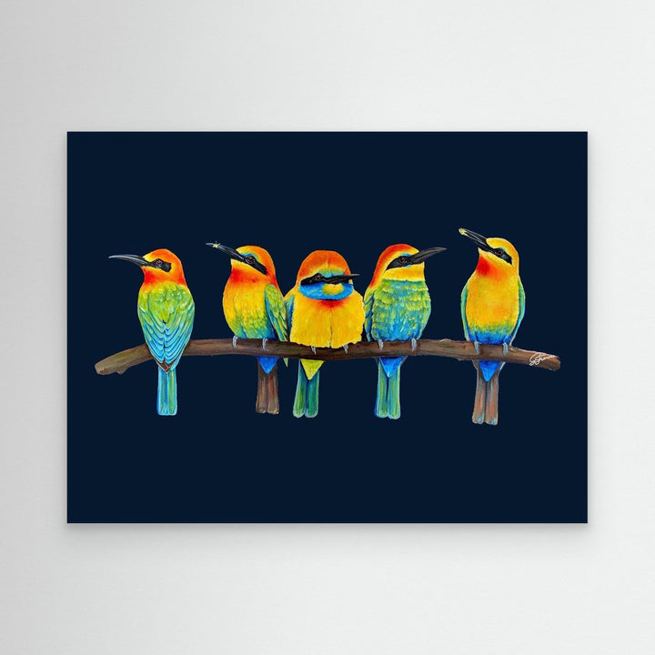 Nocturnal Perch Party – Canvas Print
