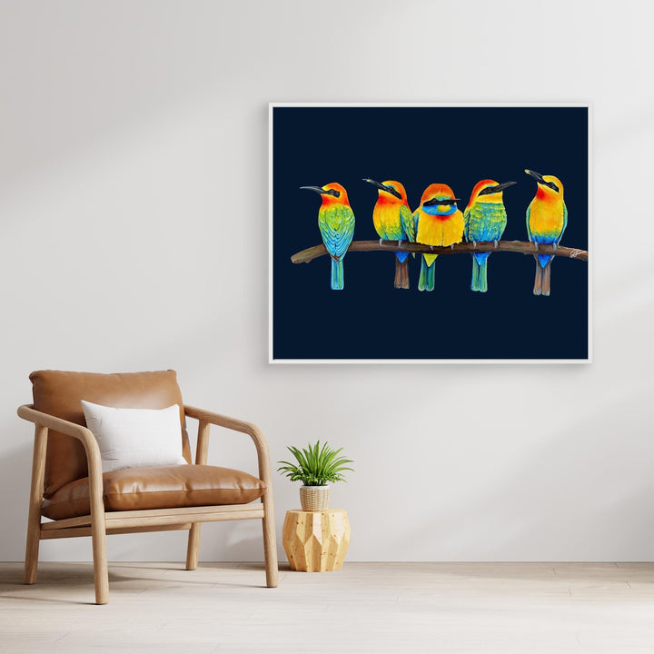 Nocturnal Perch Party – Canvas Print
