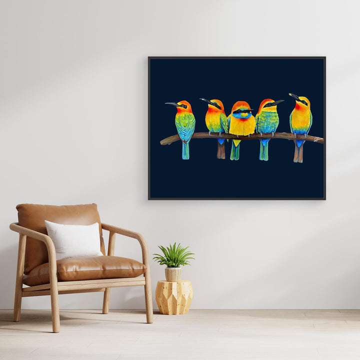 Nocturnal Perch Party – Canvas Print