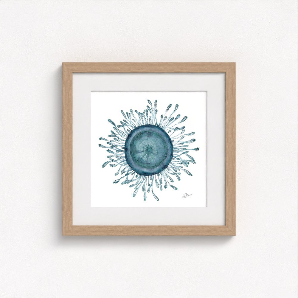 artwork natural framed on a white wall