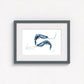 artwork  grey framed on a white wall