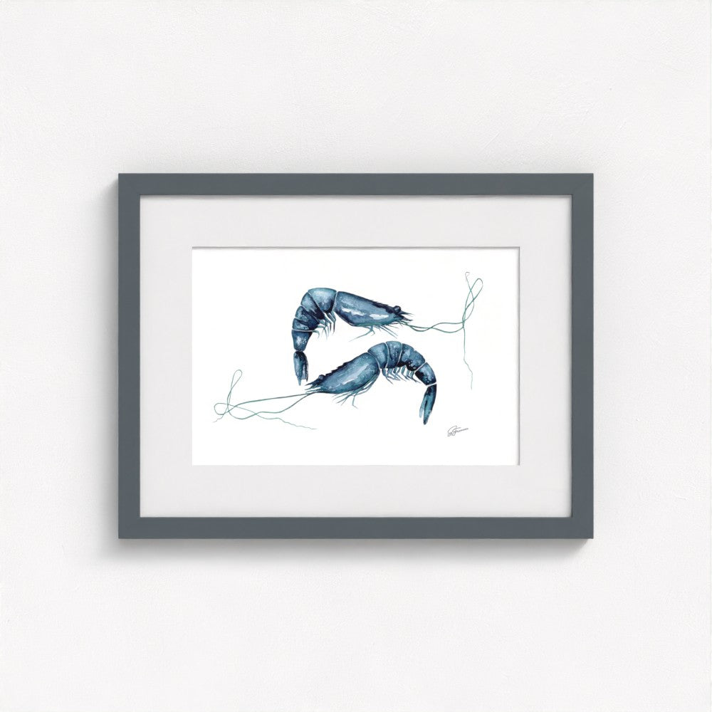 artwork  grey framed on a white wall