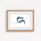 artwork natural wood framed on a white wall