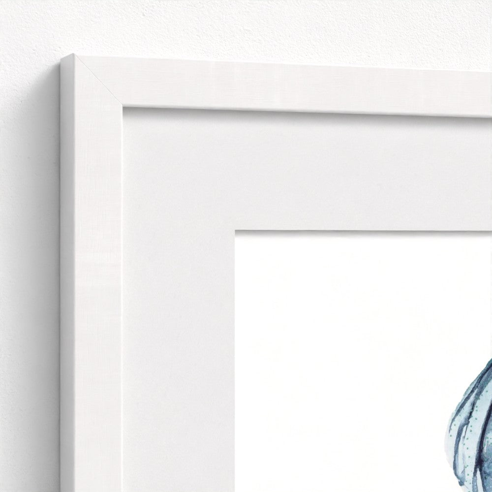 close up detail of jellyfish print and frame