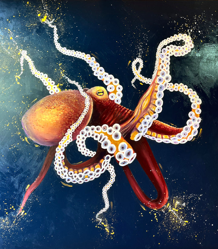 Salty Gold — Original Octopus Painting